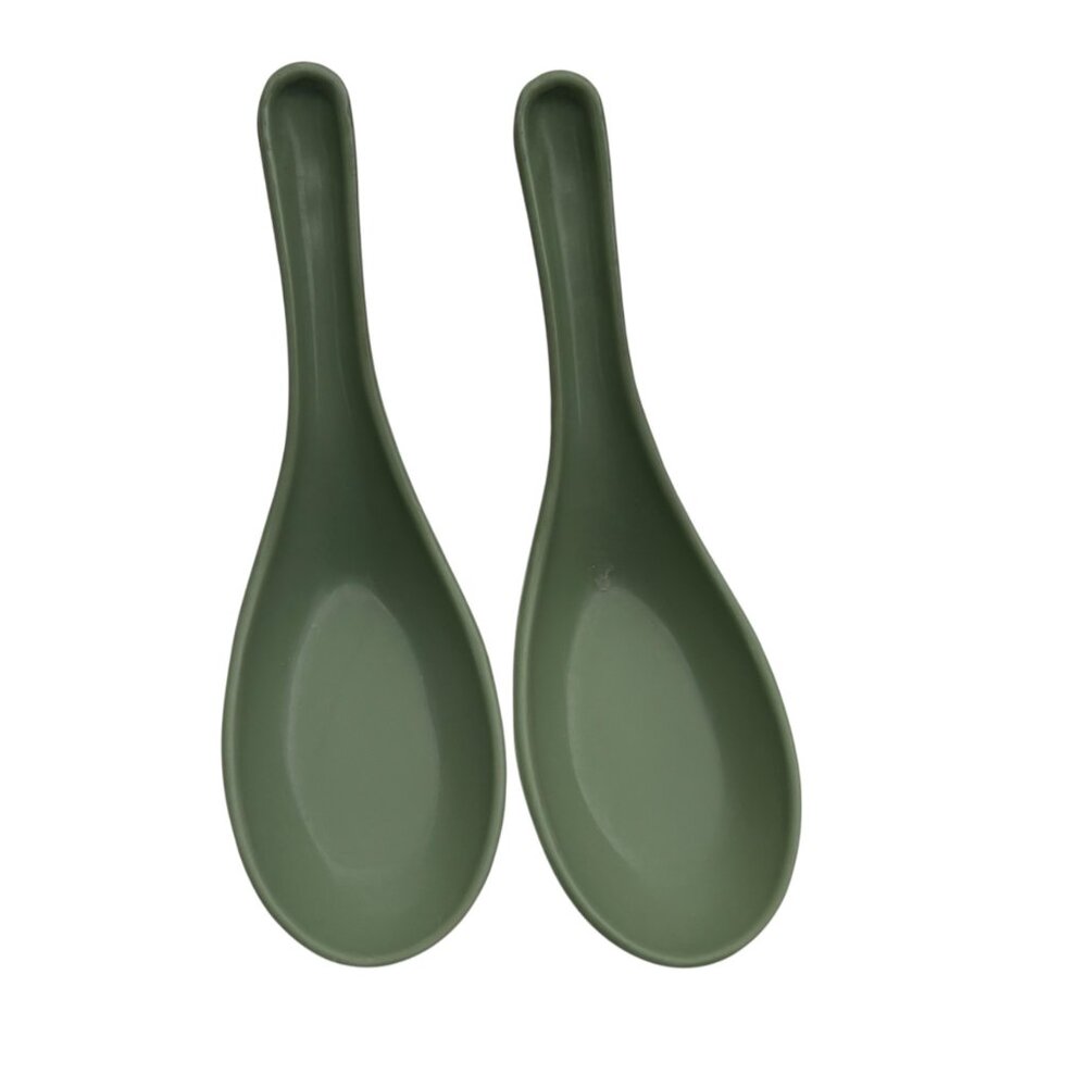 Elefin Melamine Ware Green Spoon Set Of 2